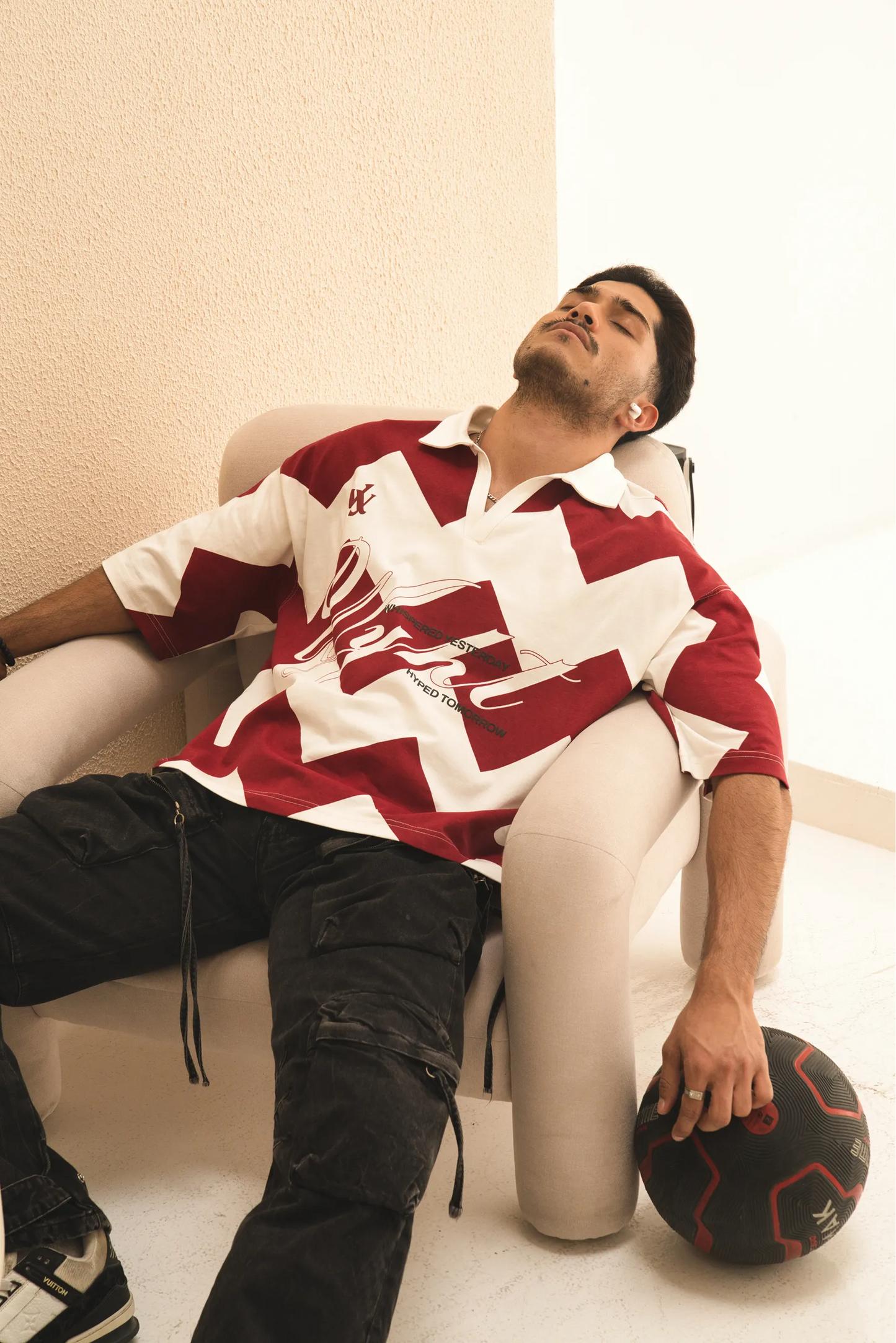 Red & White Chevron Polo