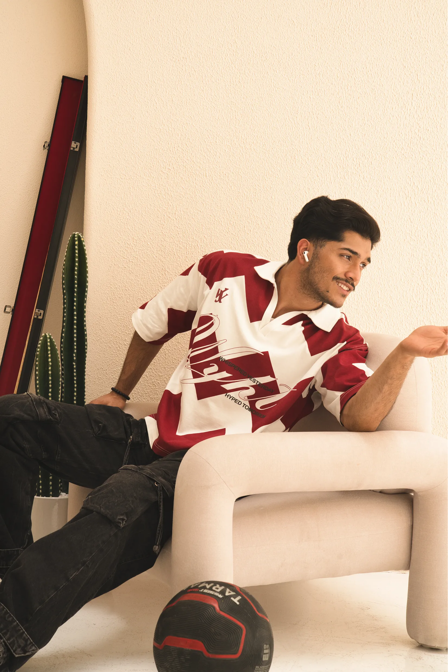 Red & White Chevron Polo