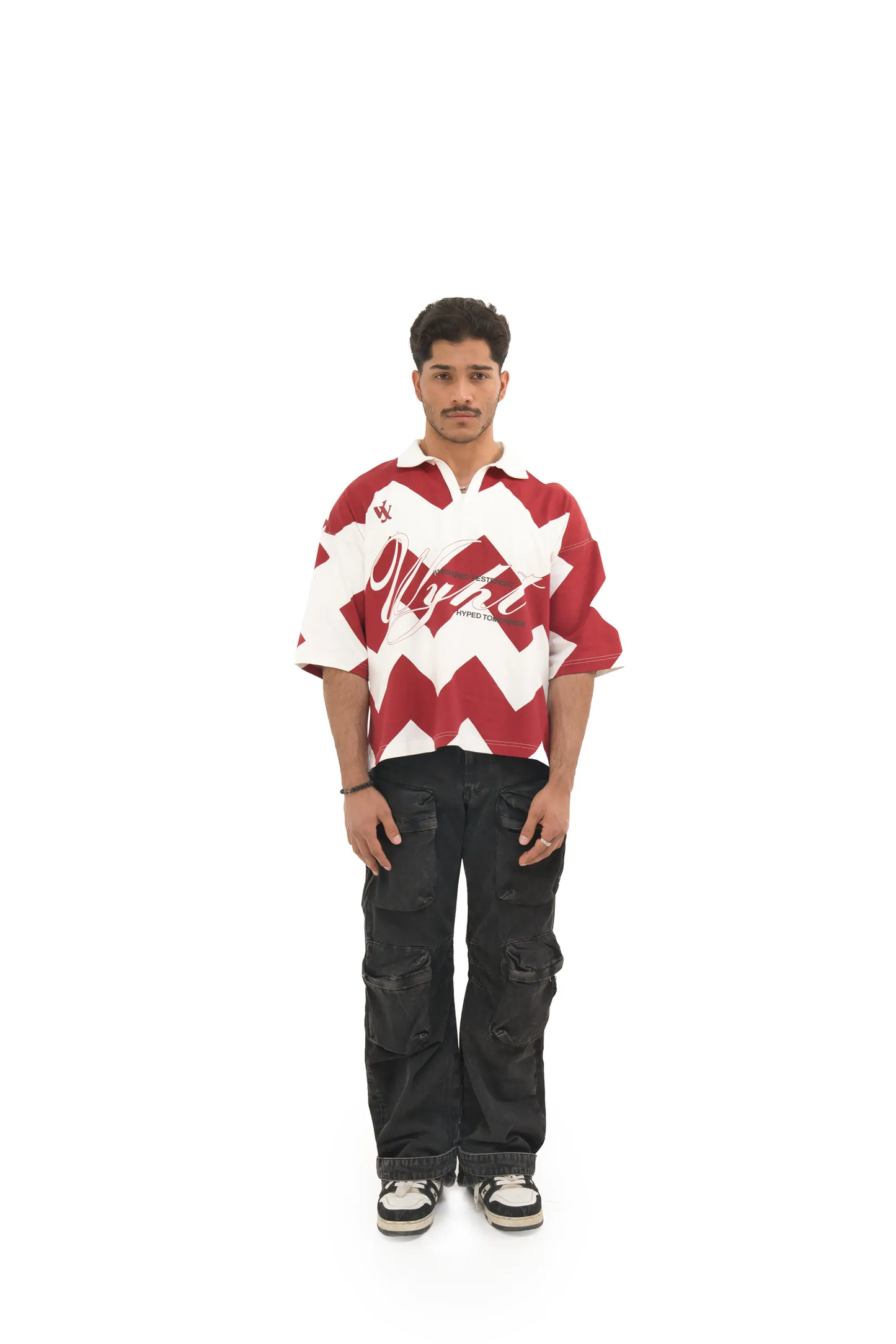 Red & White Chevron Polo