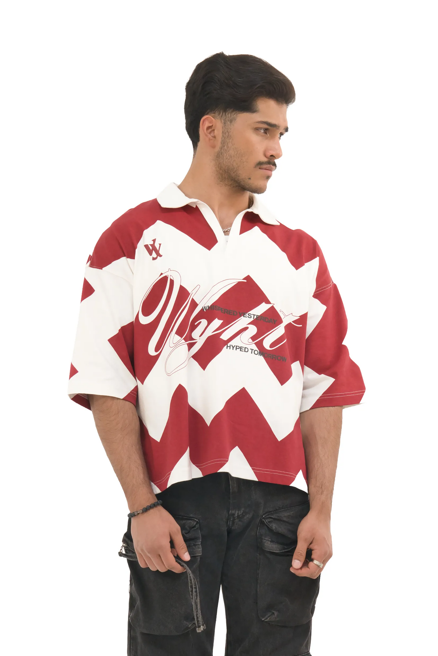 Red & White Chevron Polo