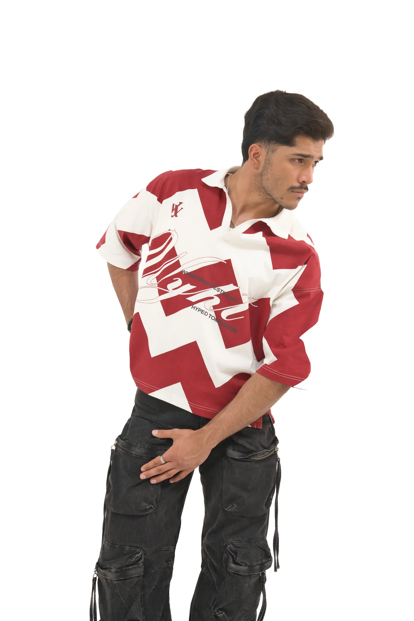 Red & White Chevron Polo