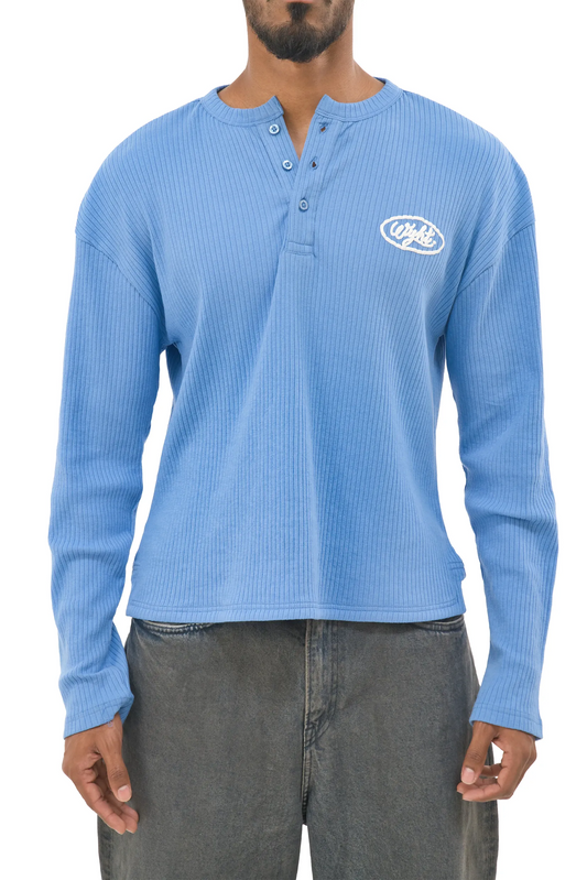 Blue Ribbed Henley