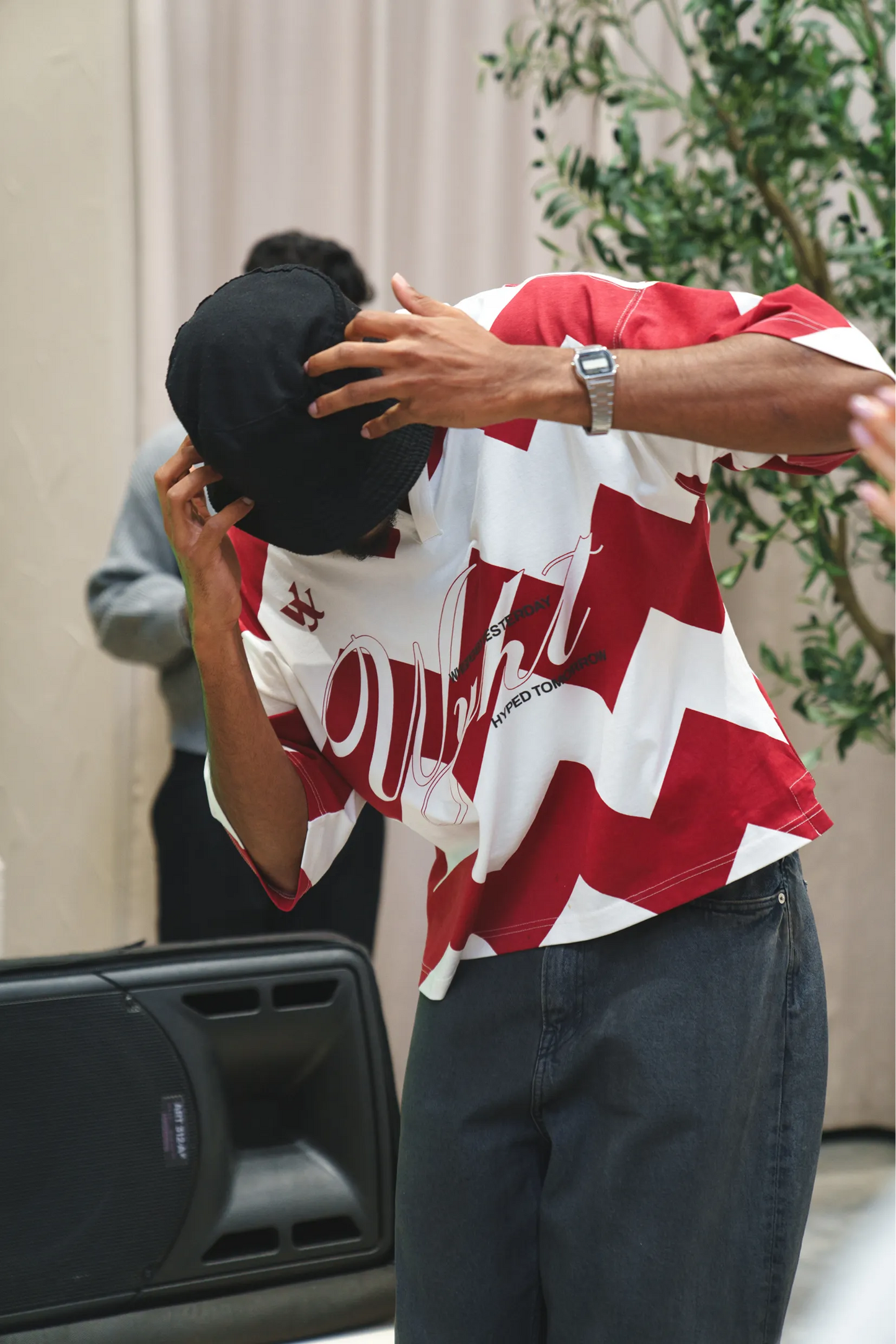 Red & White Chevron Polo